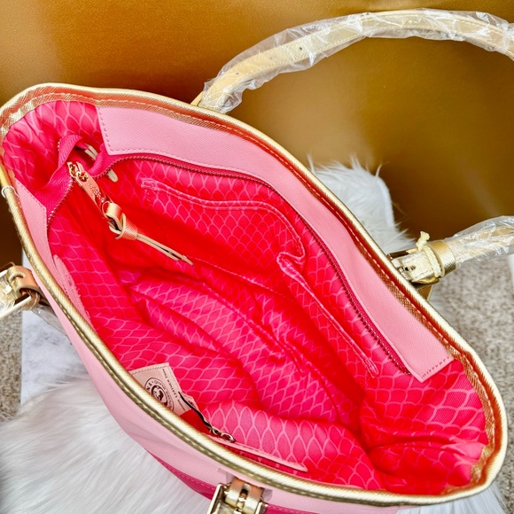 { Spartina 449 } : Flamingo Retreat Medium Tote in Floral Coral - Picture 11 of 14